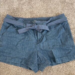 LOFT High Waist Denim Blue Shorts